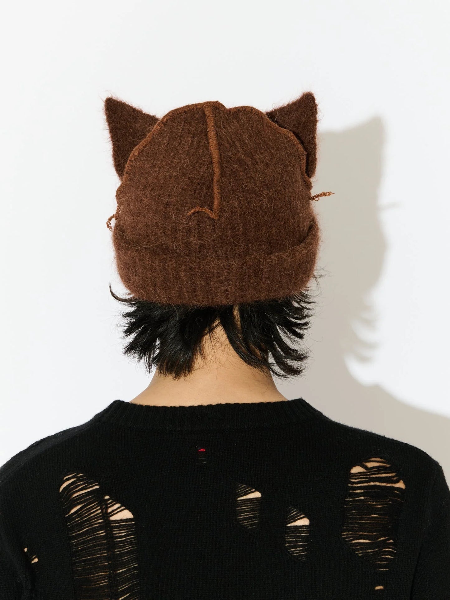Charles Jeffrey LOVERBOY Alpaca Chunky Ears Beanie Brown