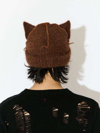 Charles Jeffrey LOVERBOY Alpaca Chunky Ears Beanie Brown