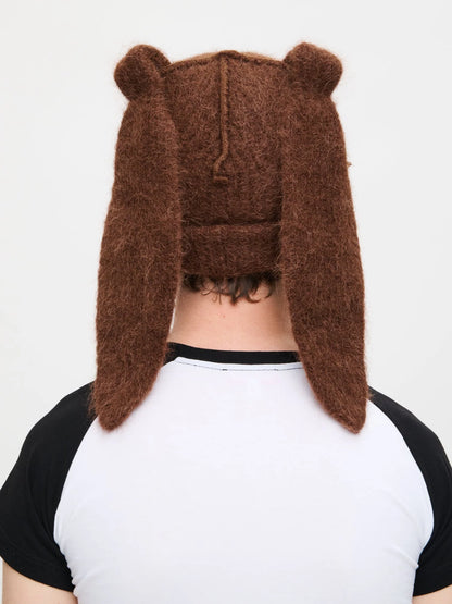 Charles Jeffrey LOVERBOY Alpaca Chunky Rabbit Beanie Brown