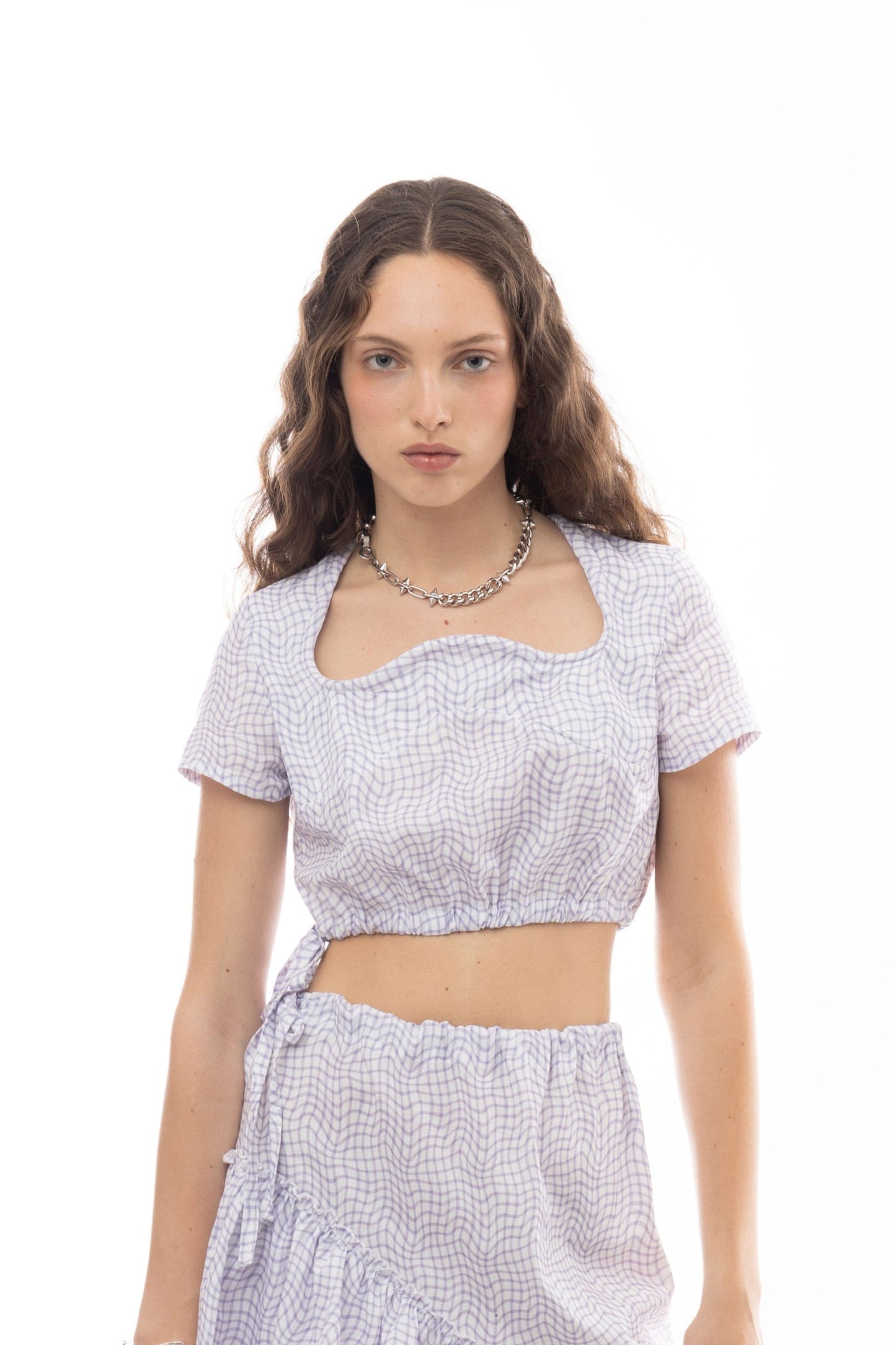 AVAVAV Bobu Purple White Crop Top