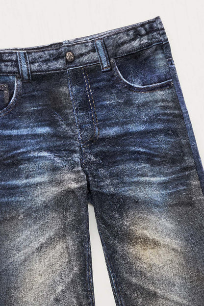 AVAVAV Denim Printed Pants Blue