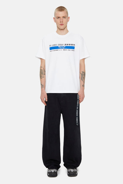 44Label Red Stop High Risk Tee Black