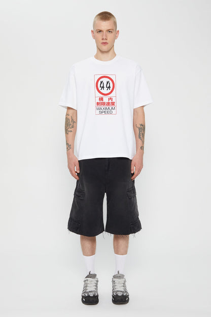 44Label Red Warning Risk Tee Black