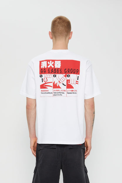 44Label Red Warning Risk Tee Black