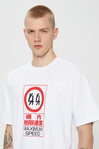 44Label Red Warning Risk Tee Black