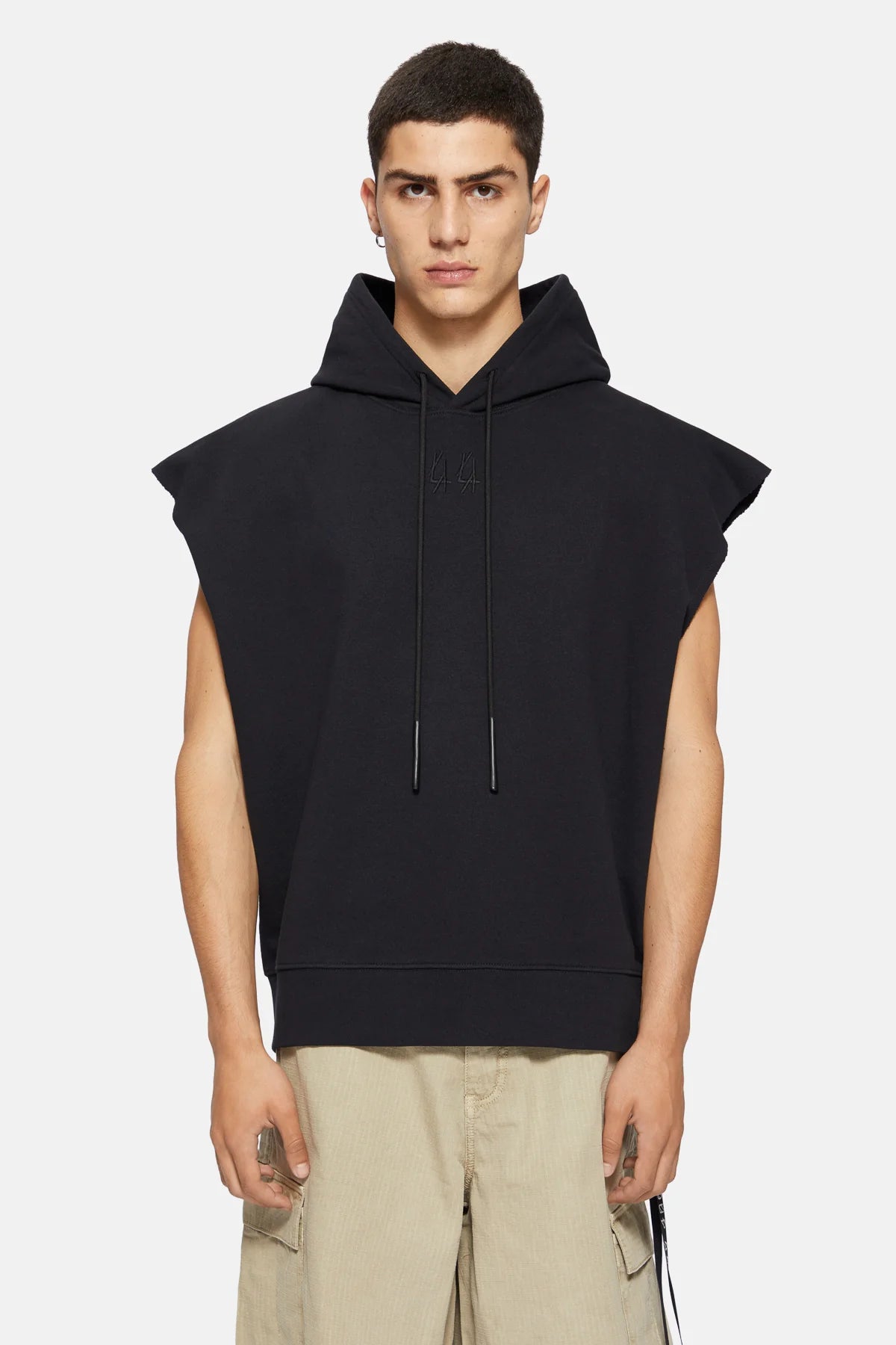 44Label Classic Sleeveless Hoodie Black