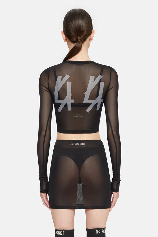 44Label Classic Crop Longsleeve Top Black