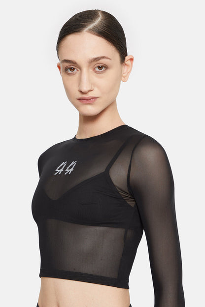 44Label Classic Crop Longsleeve Top Black