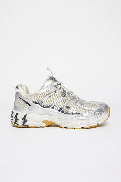 44Label Dragger Sneakers White & Silver