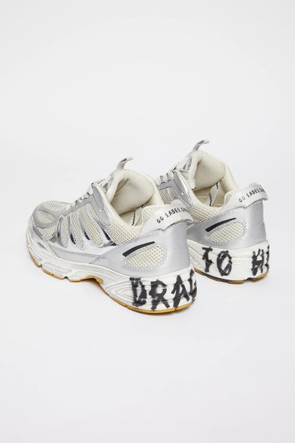 44Label Dragger Sneakers White & Silver