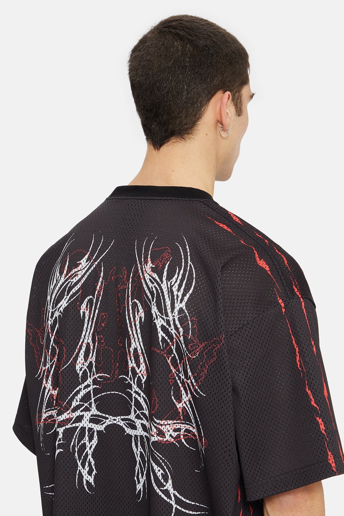 44Label Red Y2K Soccer Tee Black