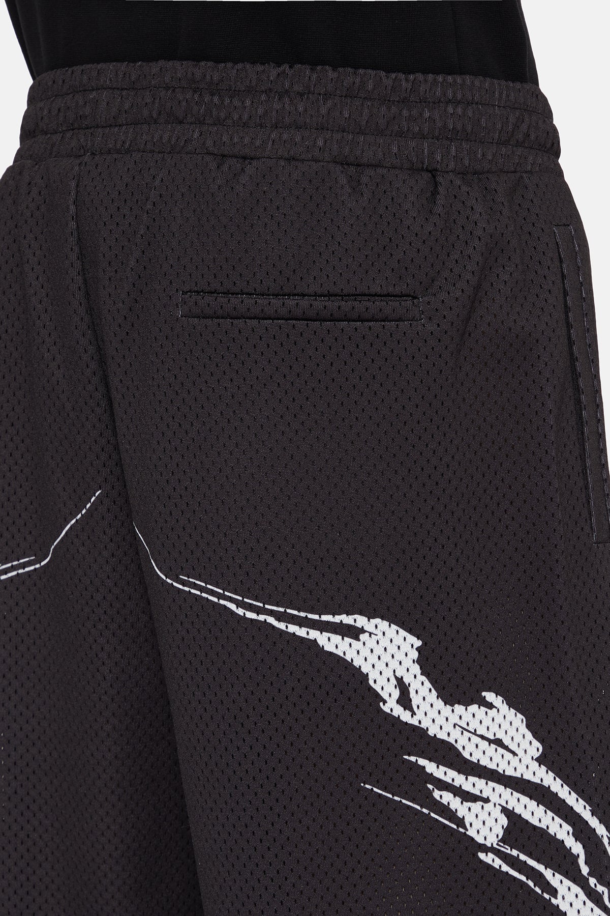 44Label Red Y2K Mesh Shorts Black