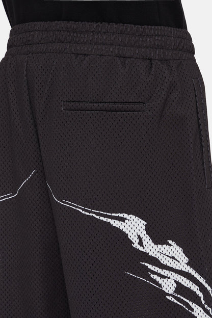 44Label Red Y2K Mesh Shorts Black