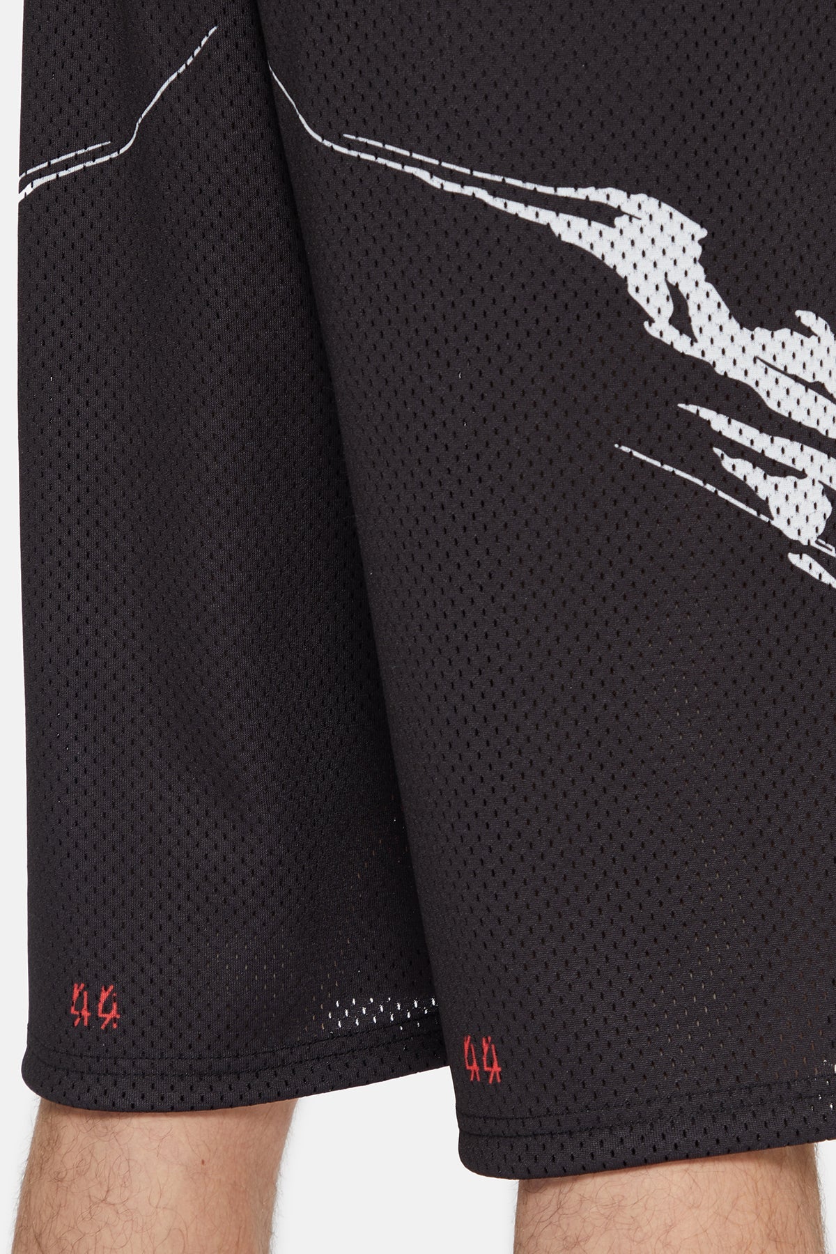44Label Red Y2K Mesh Shorts Black