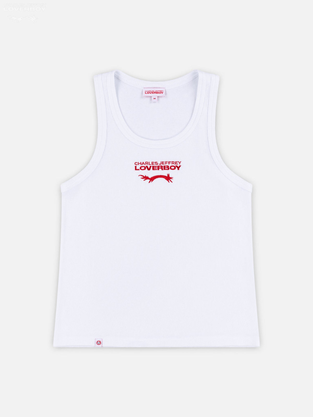 Charles Jeffrey LOVERBOY Knitted Logo Tank Top White