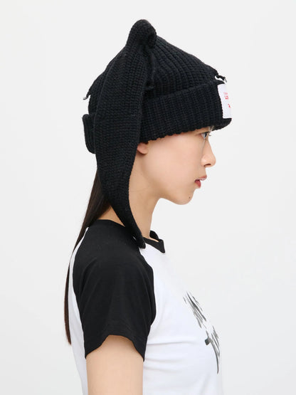 Charles Jeffrey LOVERBOY Chunky Rabbit Beanie Black