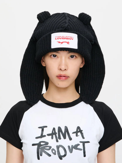 Charles Jeffrey LOVERBOY Chunky Rabbit Beanie Black