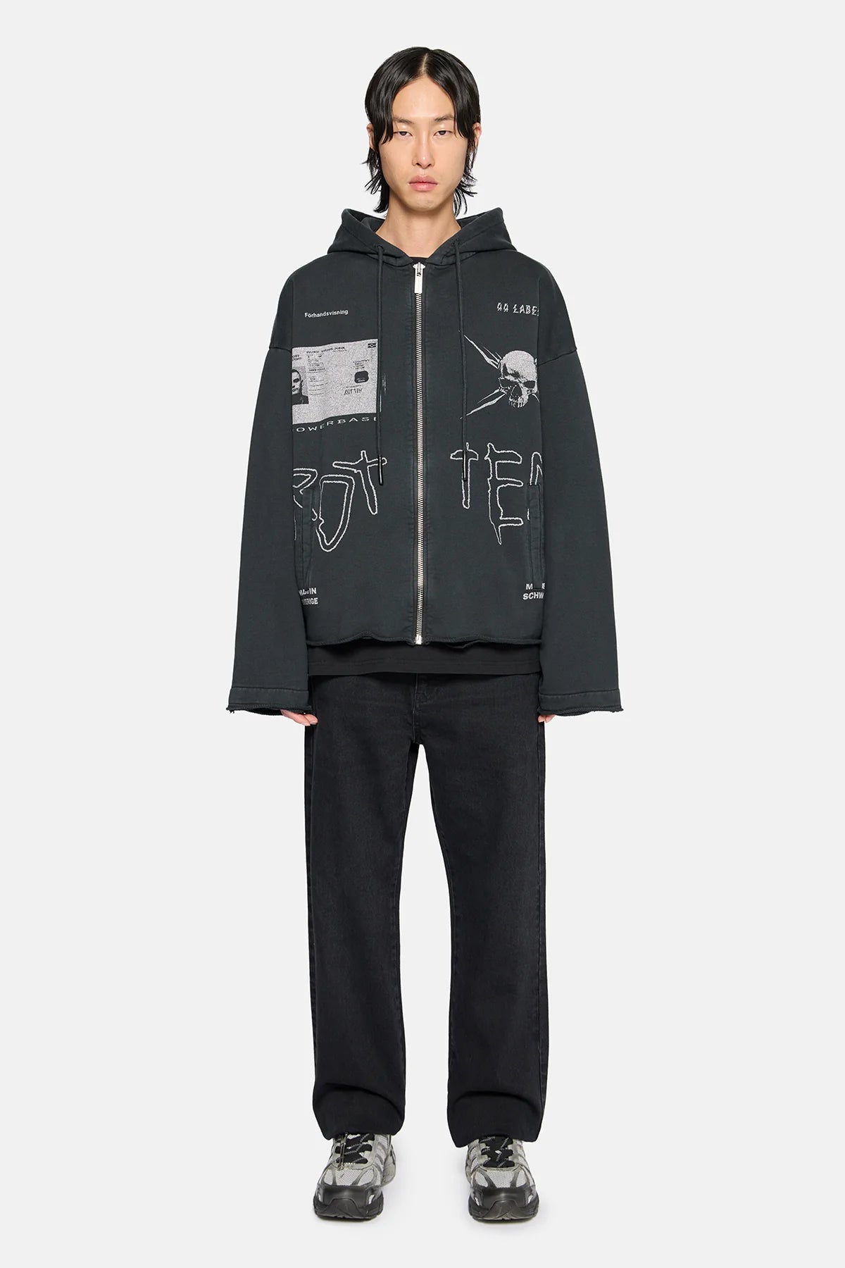 44Label Commision Zip Hoodie Black