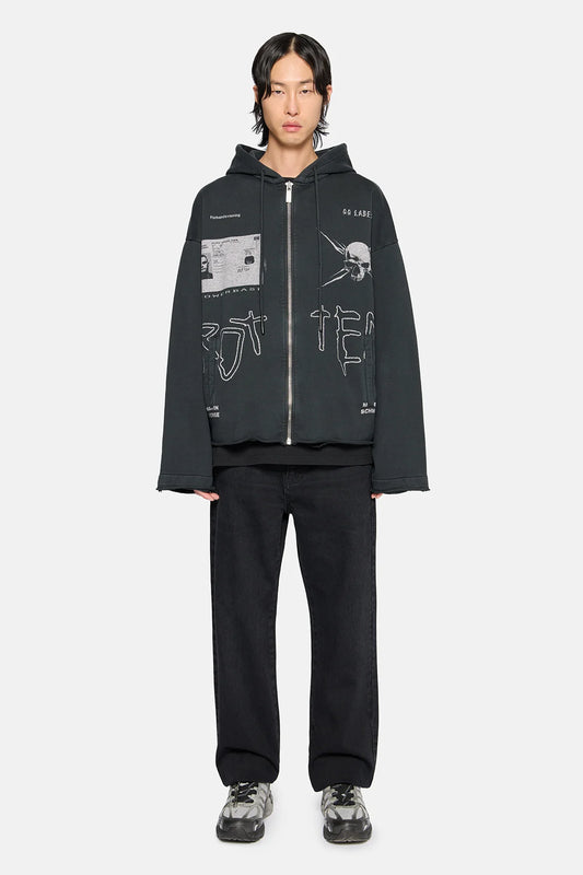 44Label Commision Zip Hoodie Black