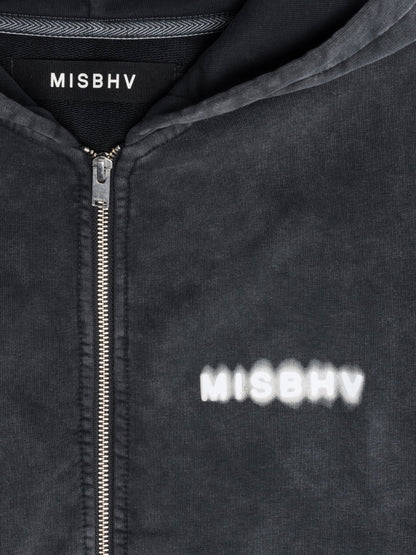 MISSBHV Community Cropped Zipped Hoodie Black