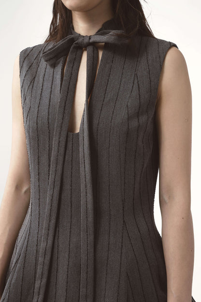 AVAVAV Tulle Pinstripe Dress Grey