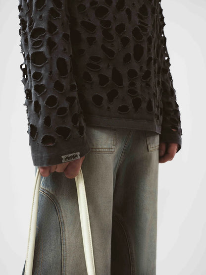 AVAVAV Distressed Longsleeve T-Shirt Black