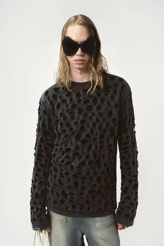 AVAVAV Distressed Longsleeve T-Shirt Black