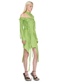 Ottolinger Strappy Knit Mini Dress Green