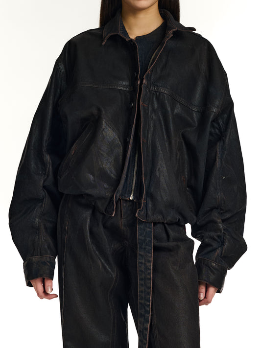 Ottolinger Woven Glazed Flex Denim Jacket Brown