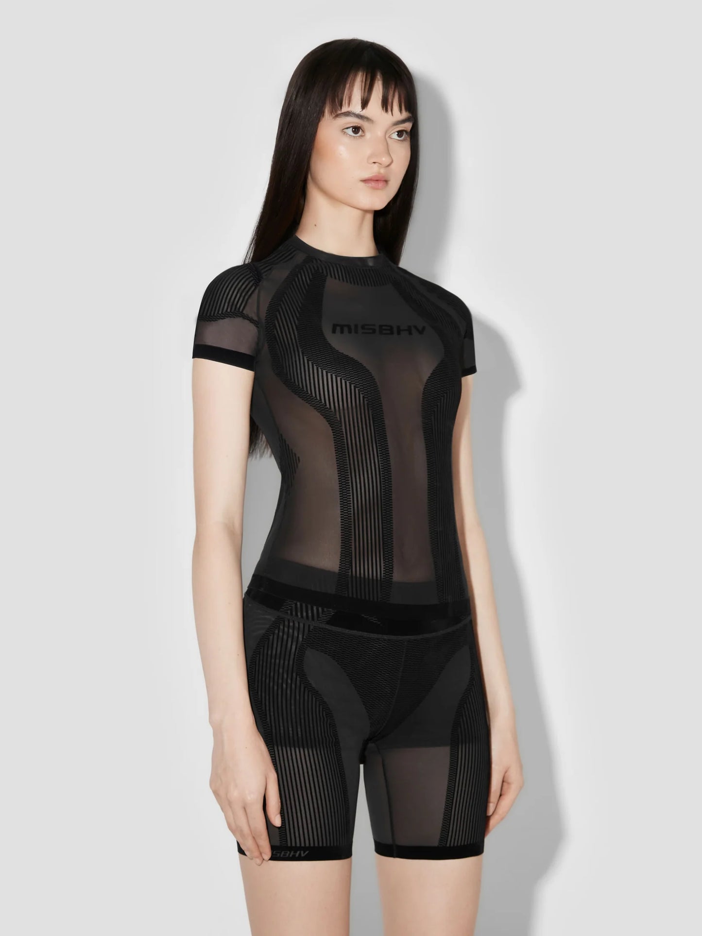 MISSBHV Flock Mesh Sport Tee Black