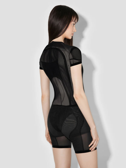 MISSBHV Flock Mesh Sport Tee Black
