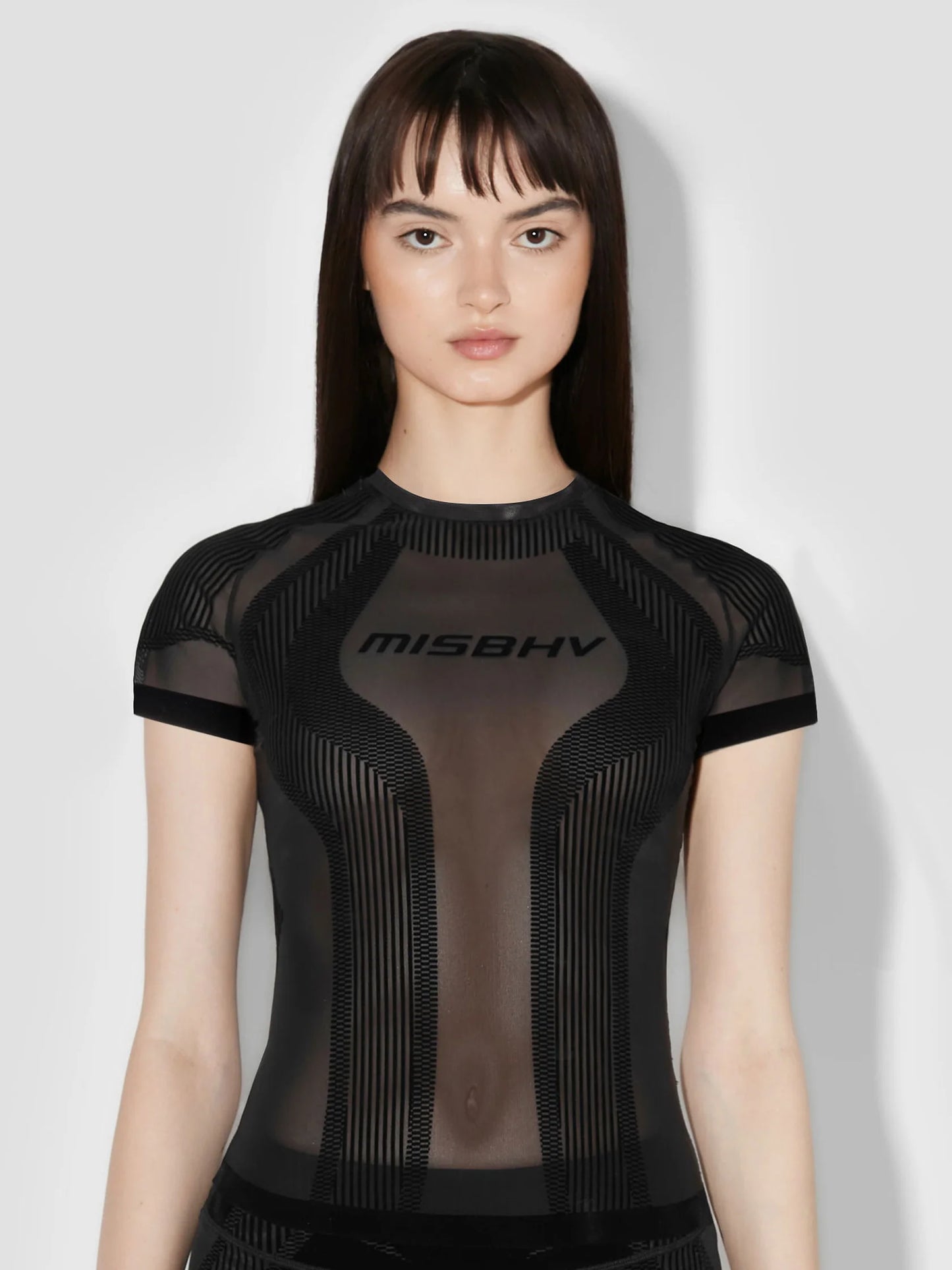 MISSBHV Flock Mesh Sport Tee Black