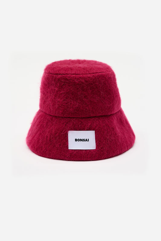 Bonsai Mohair Bucket Hat Red