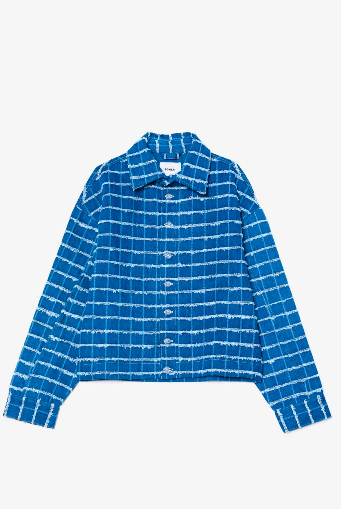 Bonsai Check Denim Shirt Oversize Fit Blue