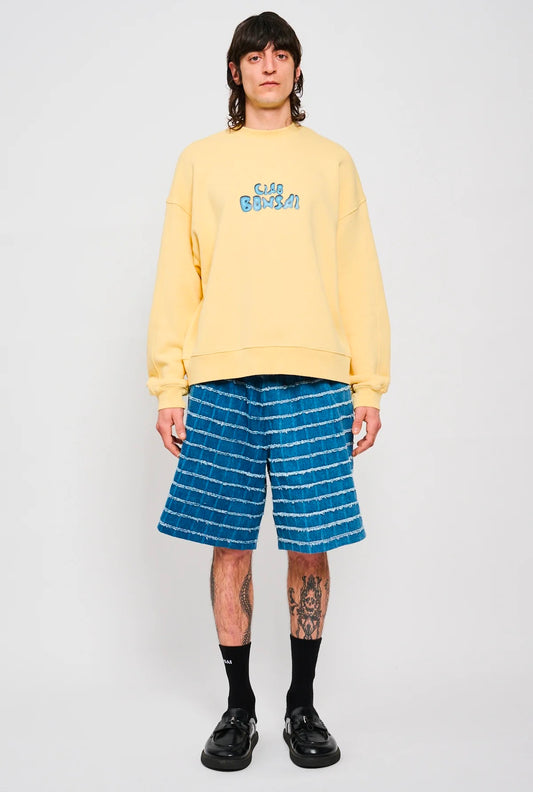 Bonsai Check Denim Basket Short Pant Blue