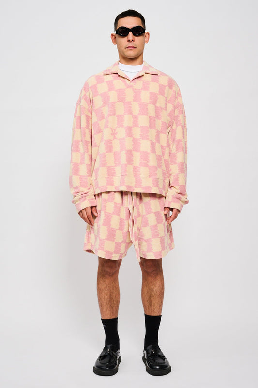 Bonsai Terry Cloth Short Pant Beige & Pink