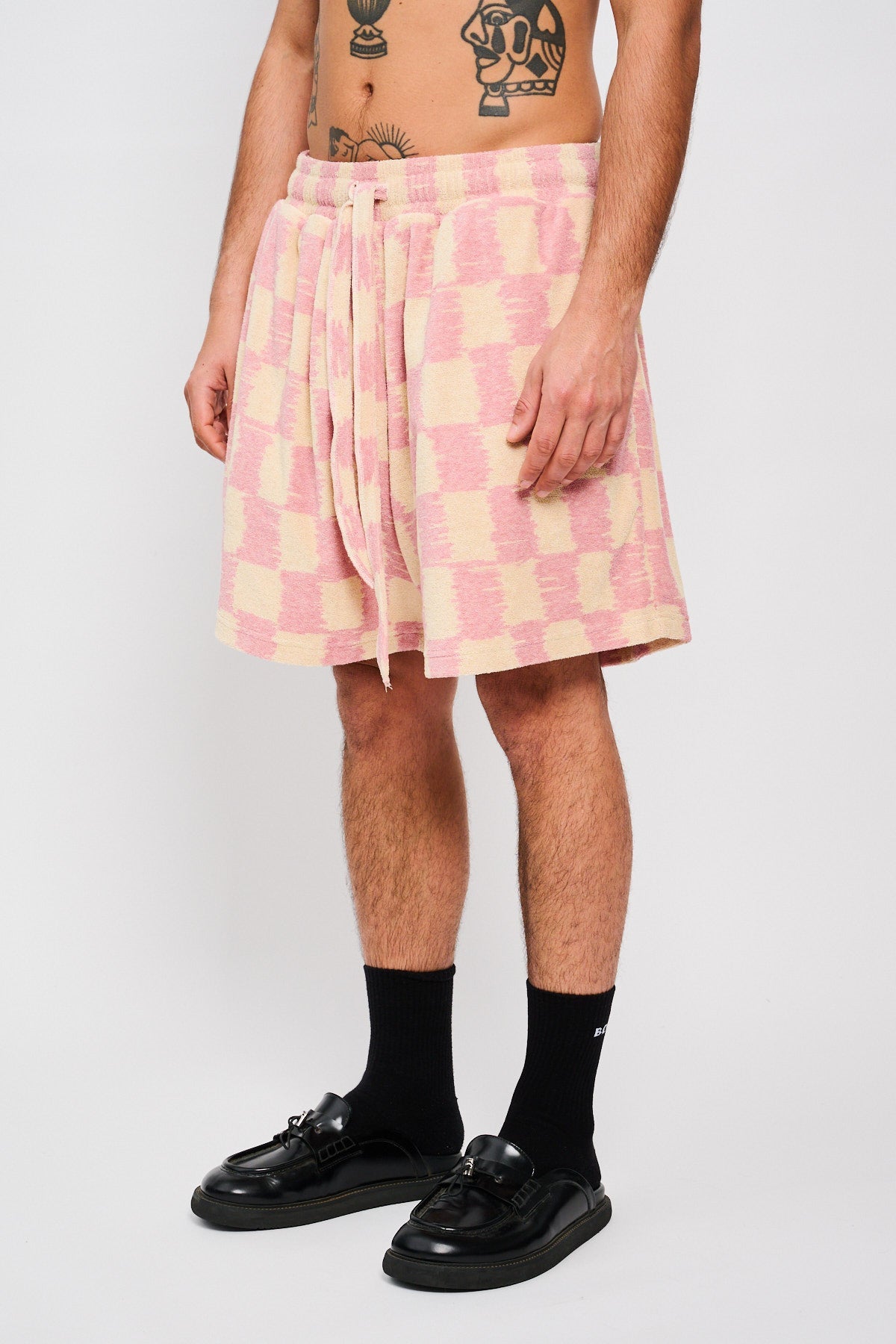 Bonsai Terry Cloth Short Pant Beige & Pink