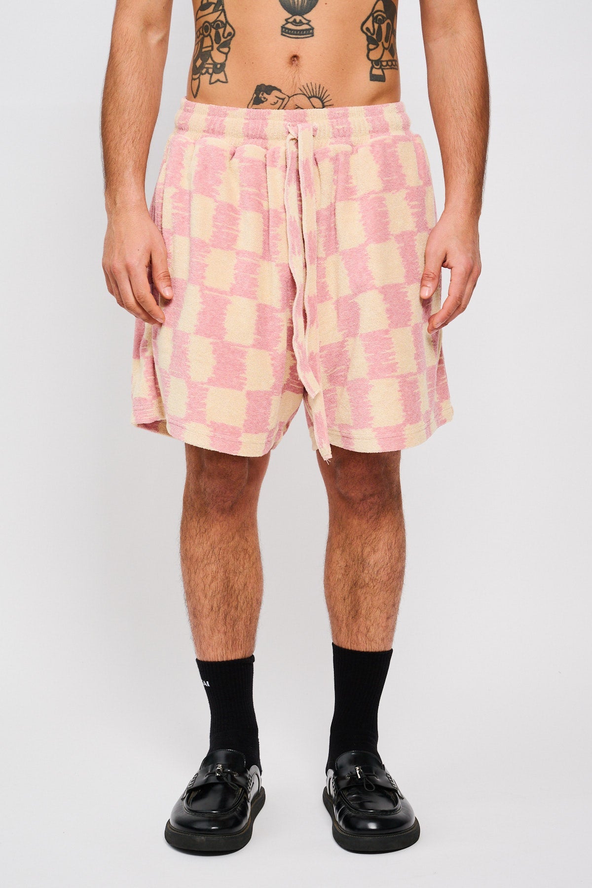Bonsai Terry Cloth Short Pant Beige & Pink