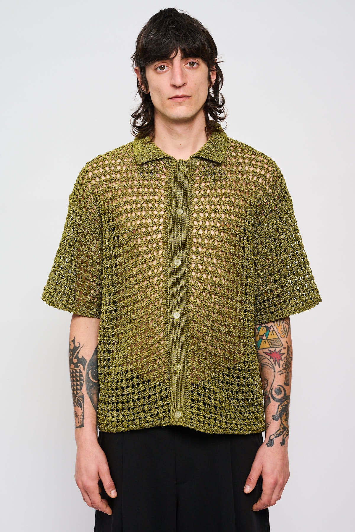 Bonsai Gum Knit Shirt Oversize Fit Green
