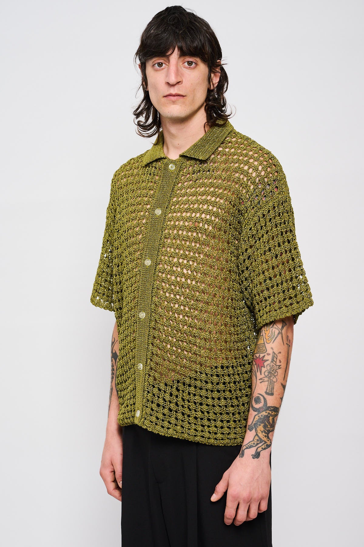 Bonsai Gum Knit Shirt Oversize Fit Green