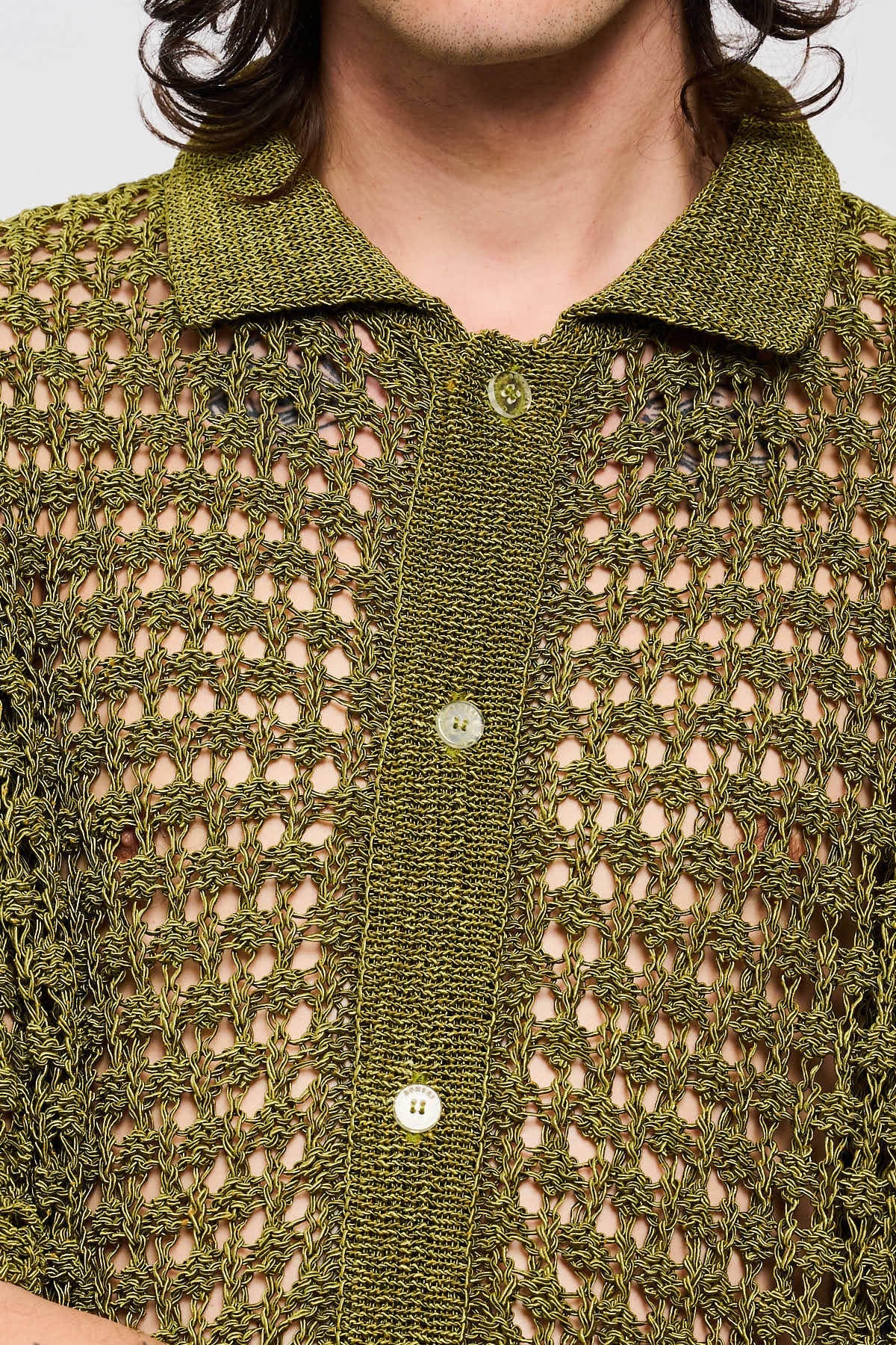 Bonsai Gum Knit Shirt Oversize Fit Green