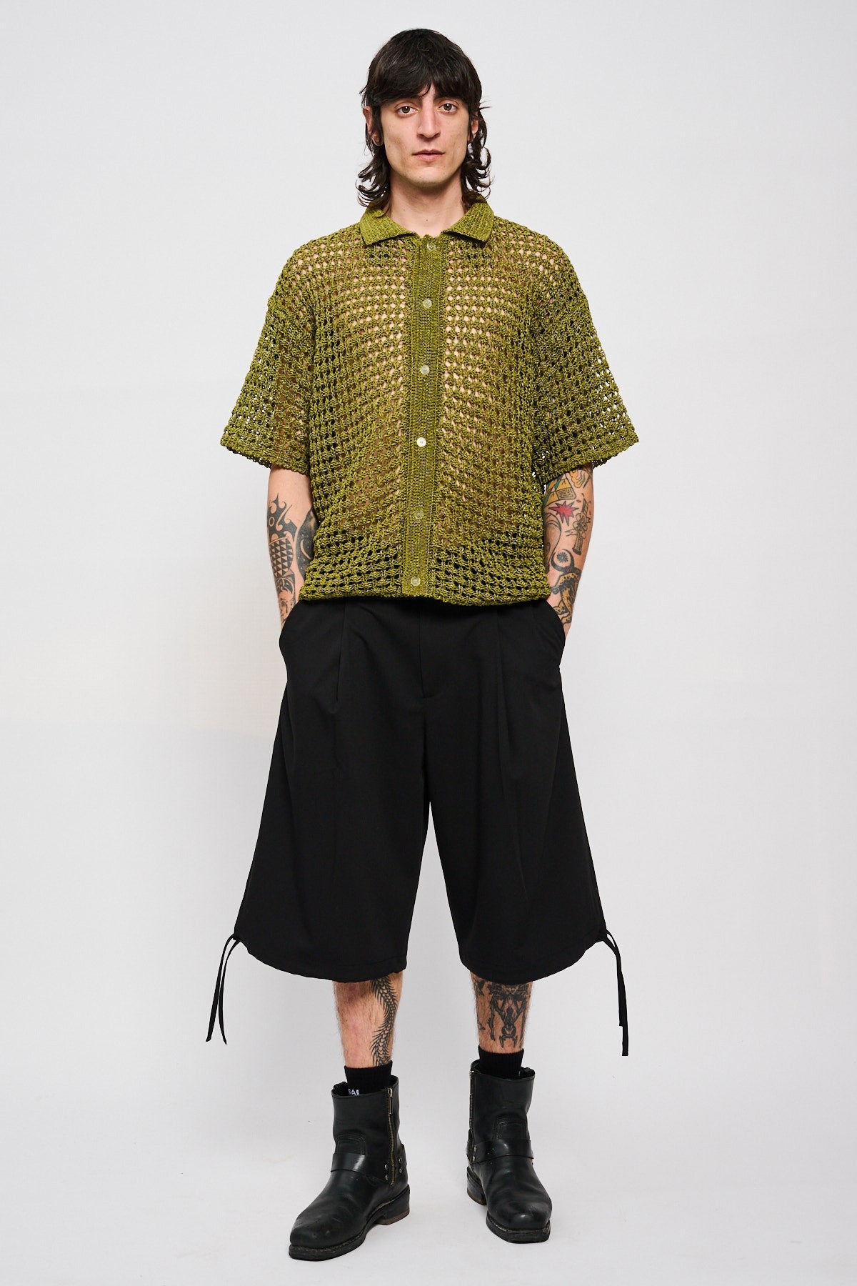 Bonsai Gum Knit Shirt Oversize Fit Green