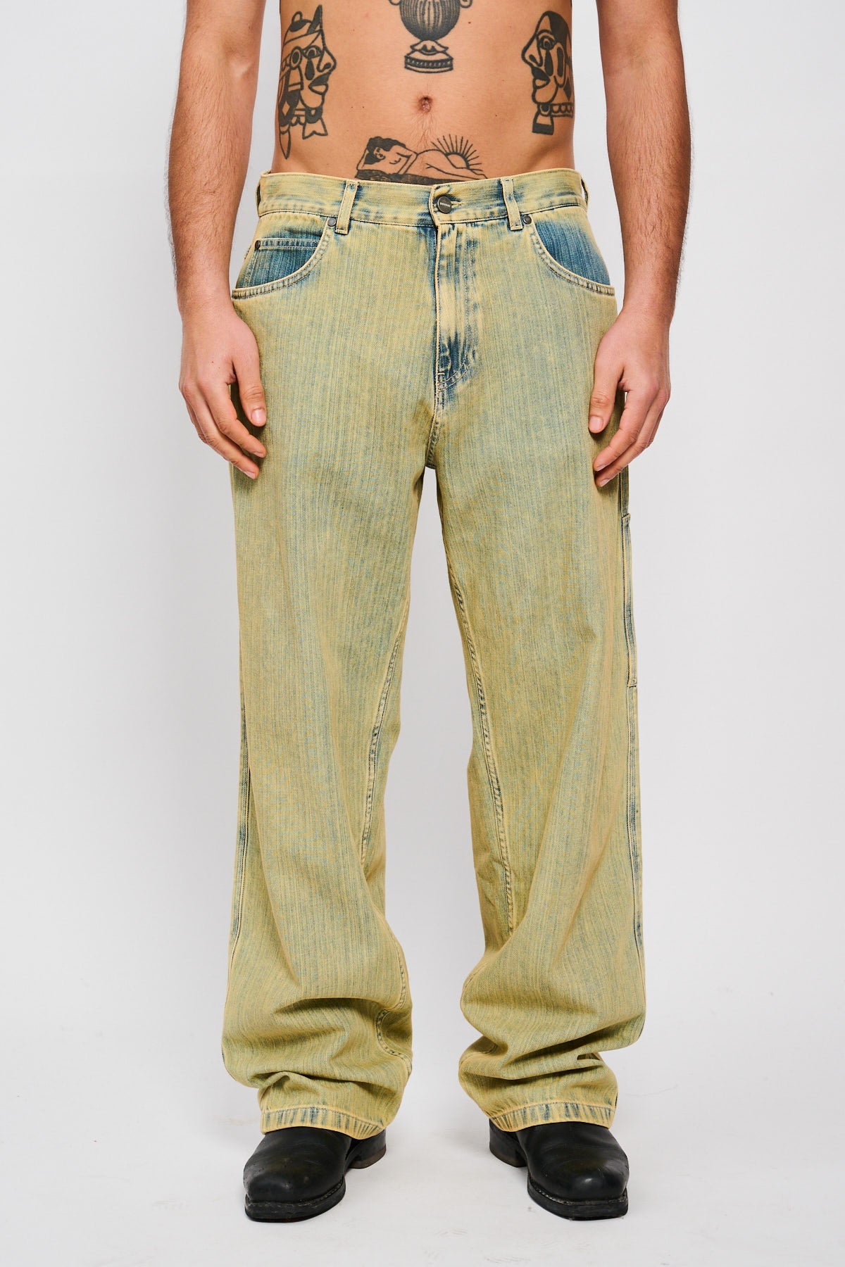Bonsai Jeans Pant Loose Fit Green