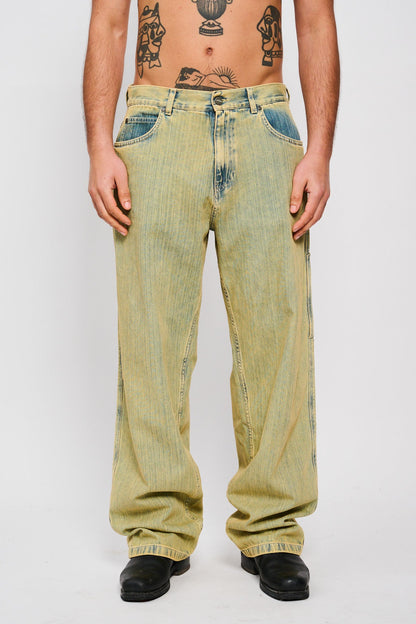 Bonsai Jeans Pant Loose Fit Green