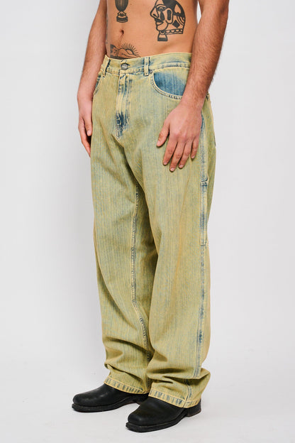 Bonsai Jeans Pant Loose Fit Green
