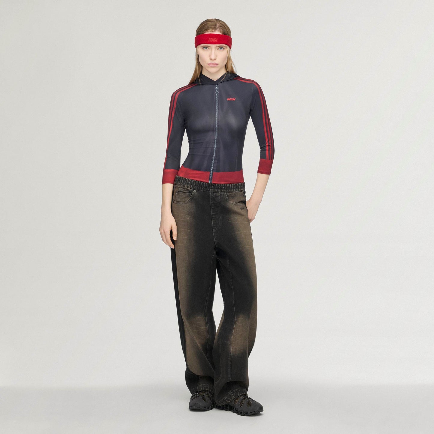 adidas Originals by Avavav Printed Baselayer Black and Red
