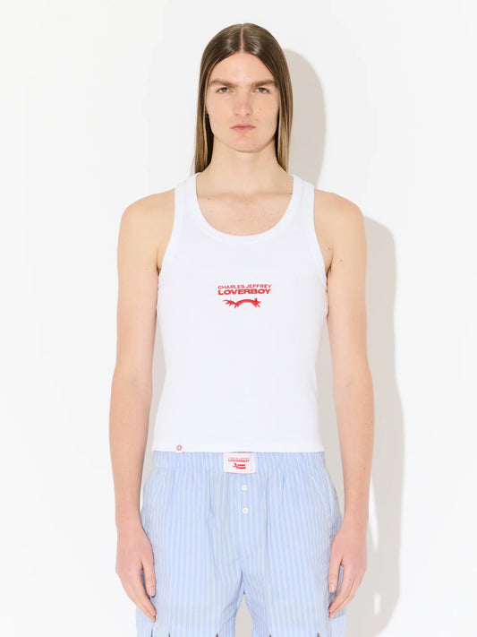 Charles Jeffrey LOVERBOY Logo Tank Top White