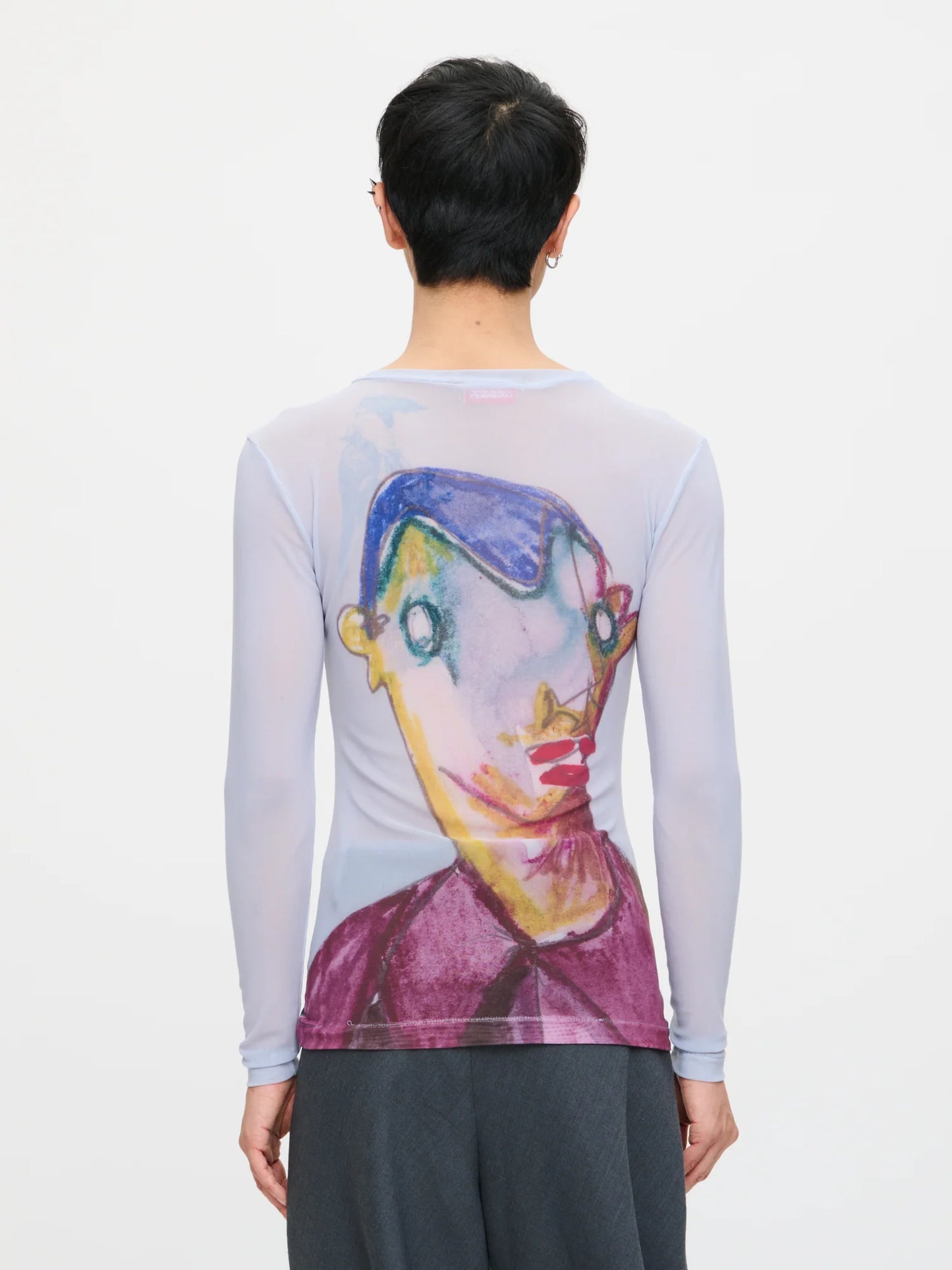 Charles Jeffrey LOVERBOY Powermesh Long Sleeve Tee Baby Blue