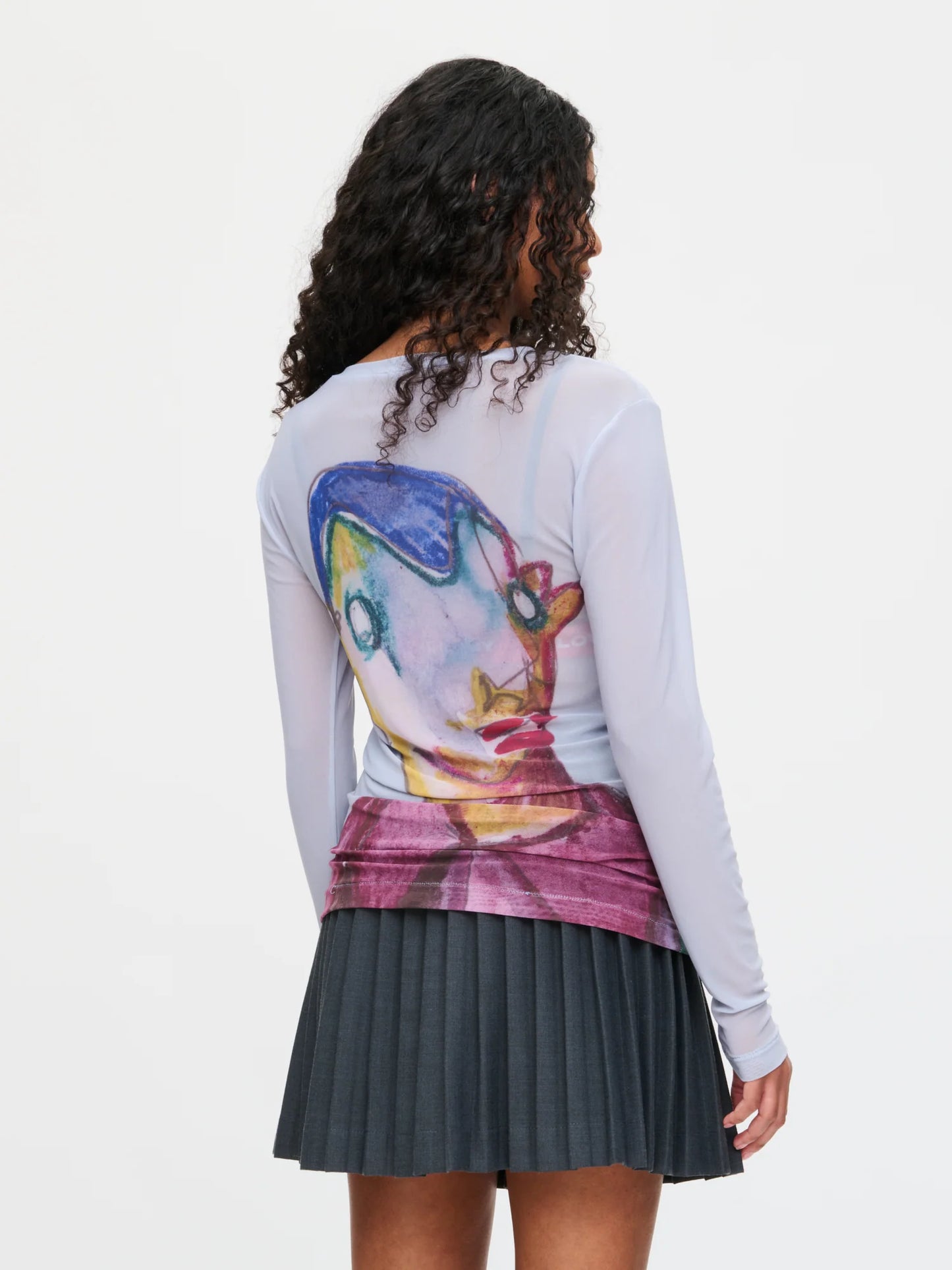 Charles Jeffrey LOVERBOY Powermesh Long Sleeve Tee Baby Blue