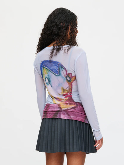 Charles Jeffrey LOVERBOY Powermesh Long Sleeve Tee Baby Blue